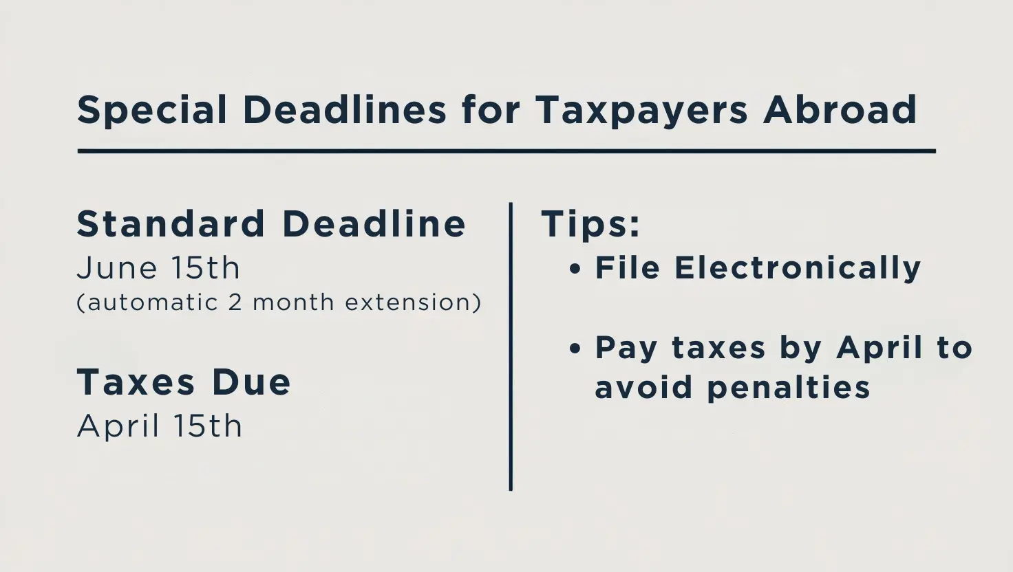 Special Tax Filing Deadlines